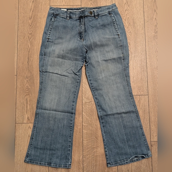 Lands' End Jeans Womens 12 P Petite Curvy Fit Denim Flare Trouser Leg City Waist - Picture 1 of 7